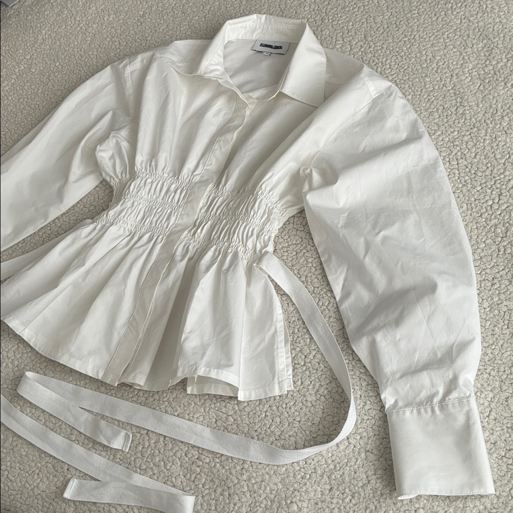 Saint Art Yvonne ruched tie blouse XS - Picture 6 of 16
